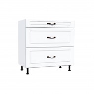 Corp inferior 80 cu 3 sertare metalice greutate Zebra MDF alb Corp inferior 80 cu 3 sertare metalice greutate Zebra MDF alb